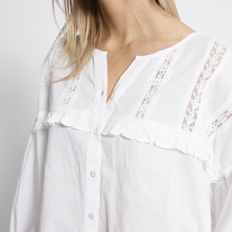 Balloon sleeve blouse "Flora" White